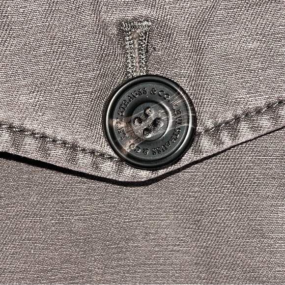 Levi’s Military Field Jacked Size Medium Grey Brown 5 Pocket Women’s Hooded - Picture 6 of 11